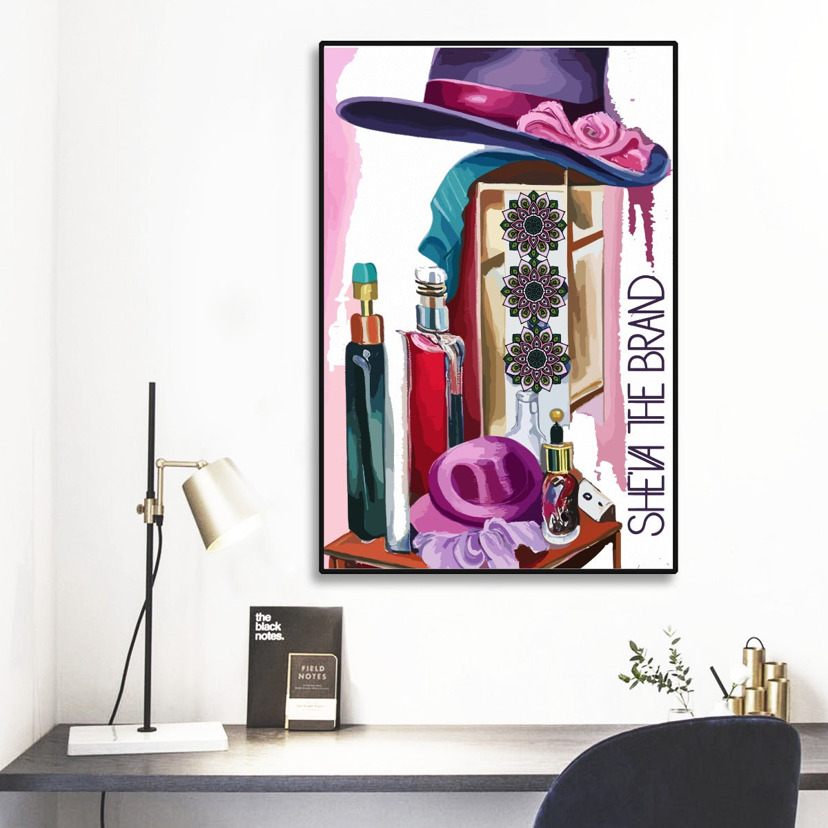 She'va Black Frame Mural Art Wardrobe 2