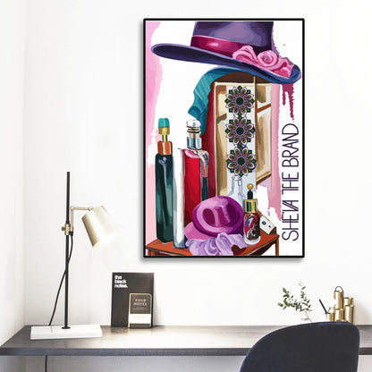 She'va Black Frame Mural Art Wardrobe 2
