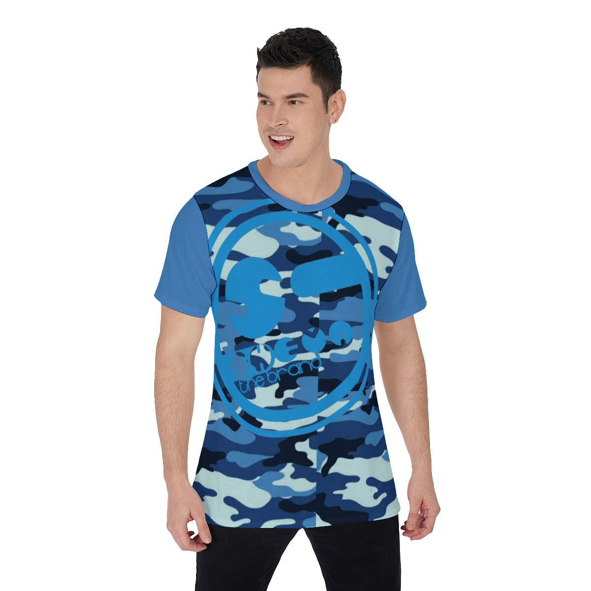 She'va Men's Basic O-Neck T-Shirt (blu/camo)