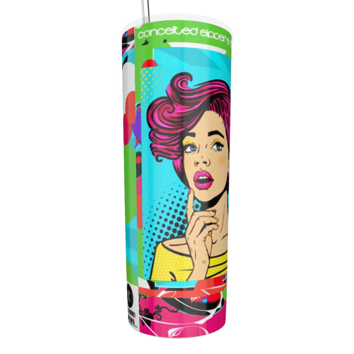 Light Drinker Glitter Tumbler With Stainless Steel Straw 20oz