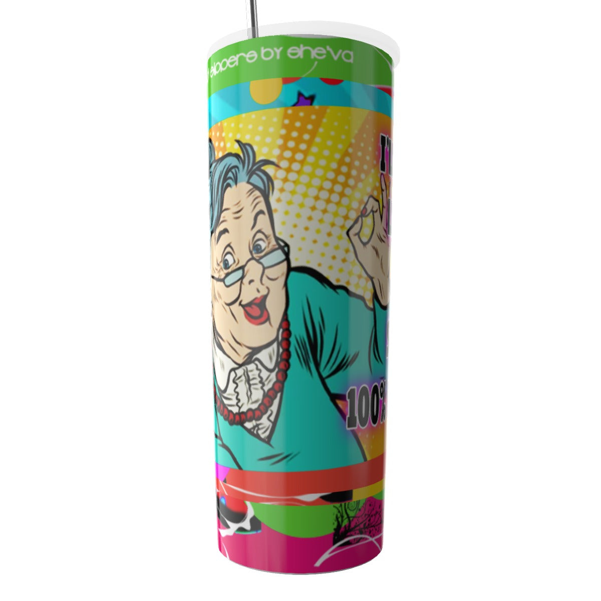 Older LADY Glitter Tumbler With Stainless Steel Straw 20oz