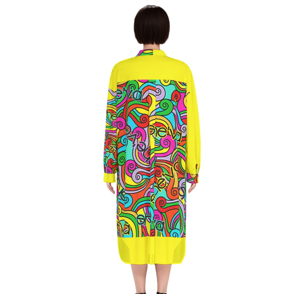 She'va Women's Long Shirt Dress | Rayon (yel)