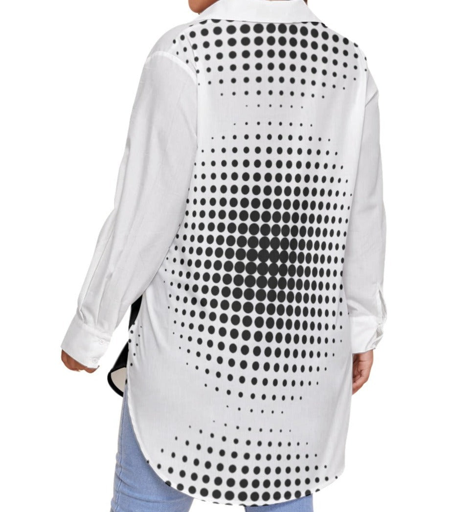 Women's Shuffle Oversized Shirt With Long Sleeve (Plus Size)