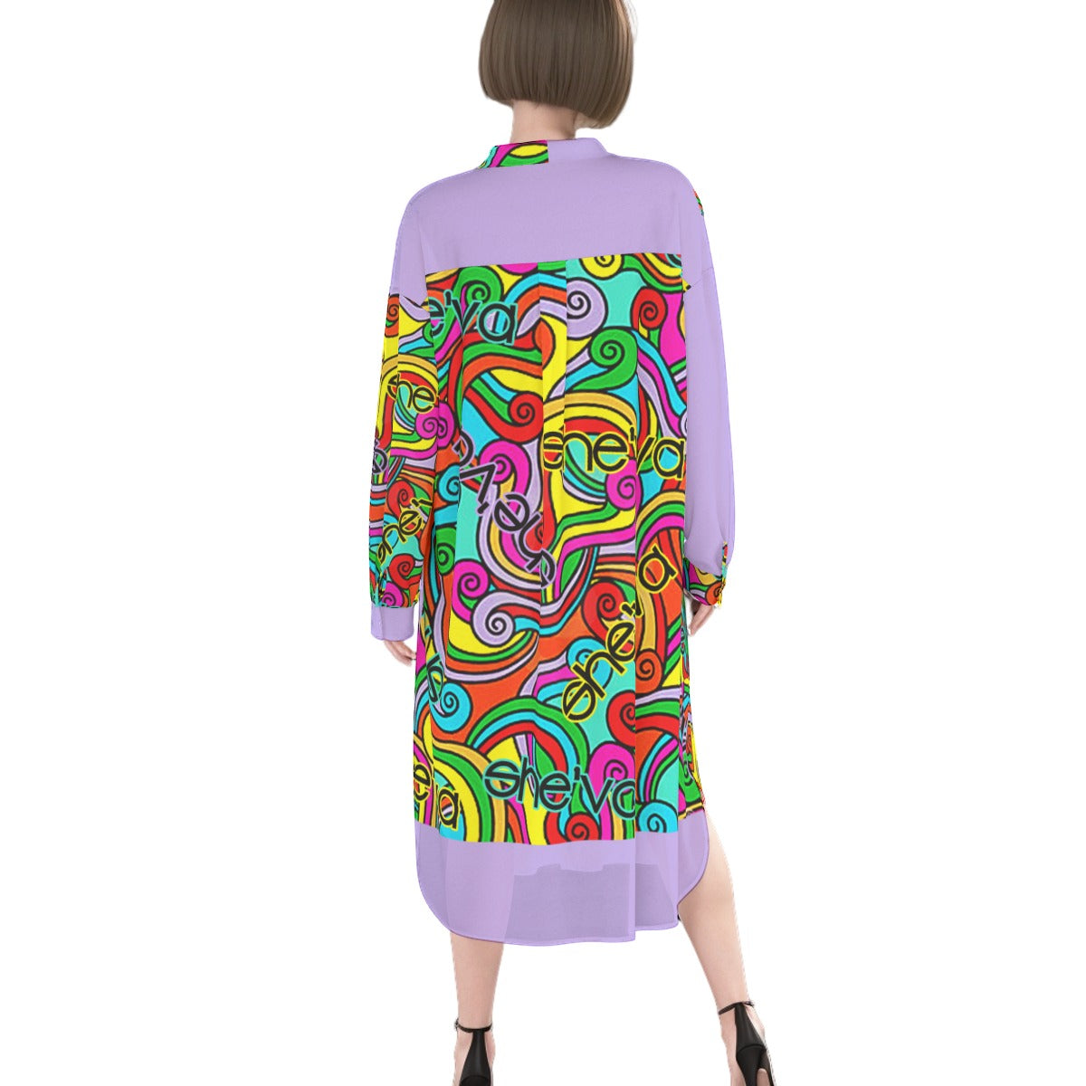 She'va Women's Long Shirt Dress | Rayon (lav)