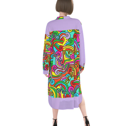 She'va Women's Long Shirt Dress | Rayon (lav)