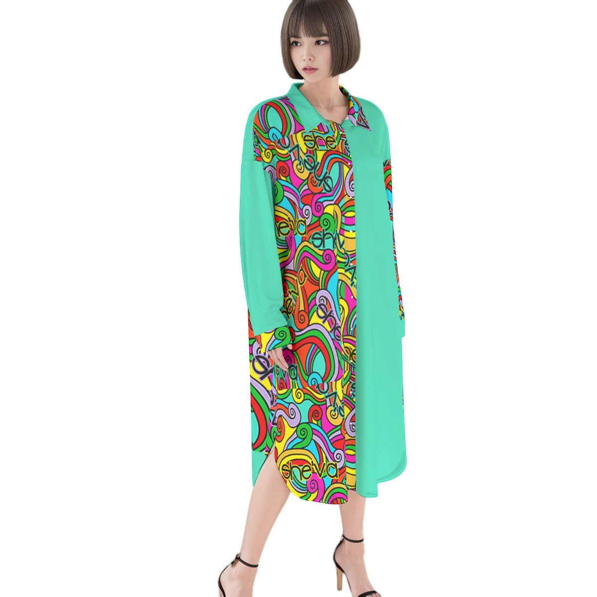 She'va Women's Long Shirt Dress | Rayon (tur)