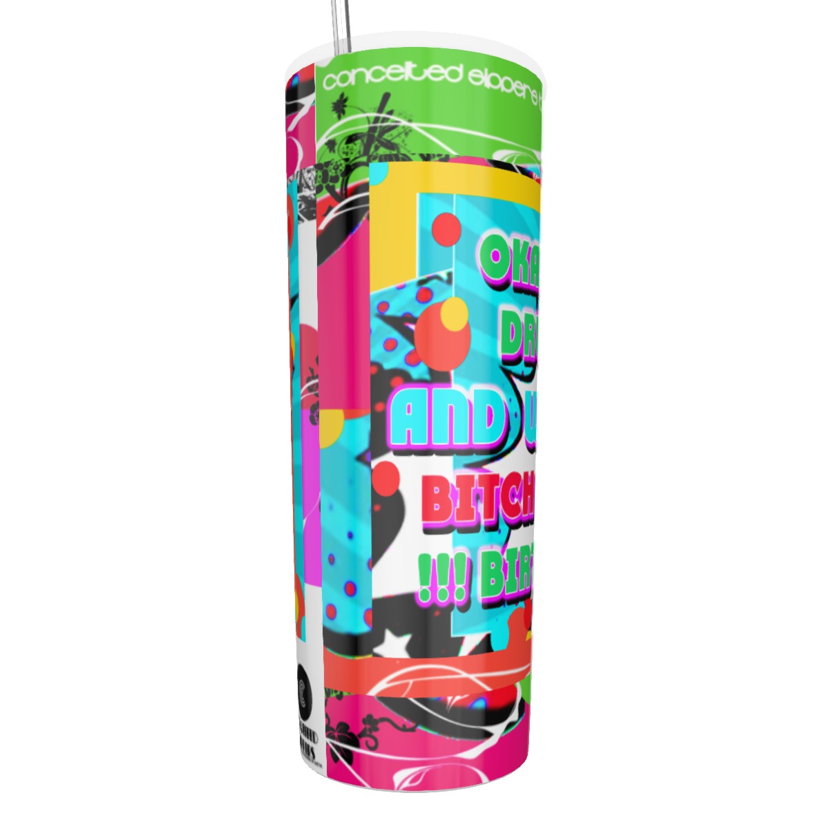 And What? Glitter Tumbler With Stainless Steel Straw 20oz