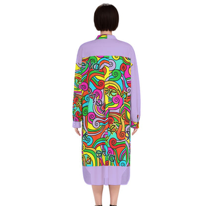 She'va Women's Long Shirt Dress | Rayon (lav)
