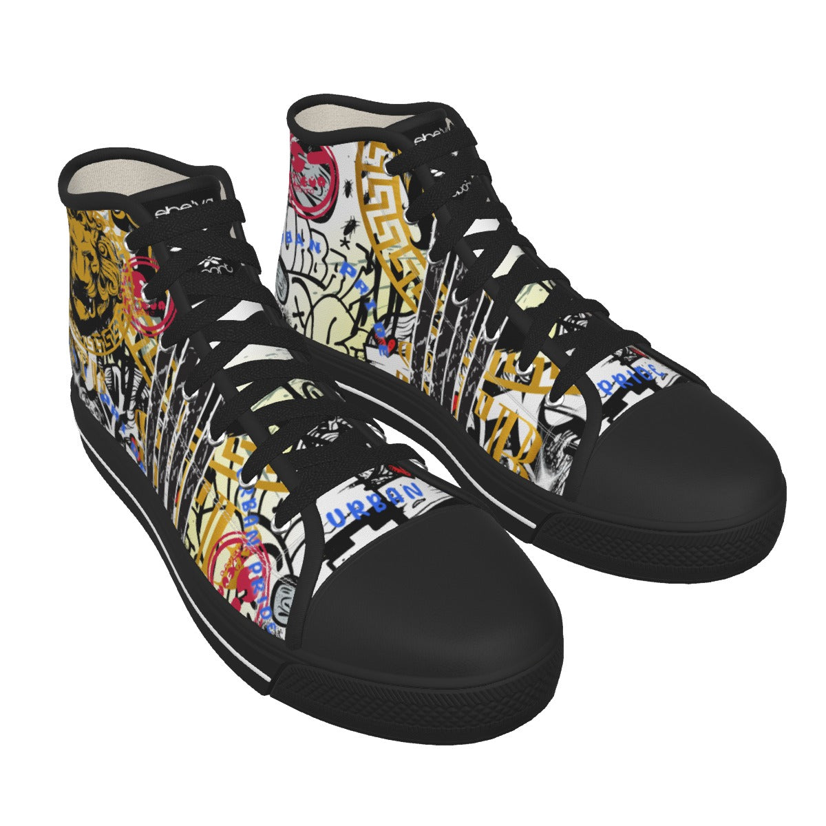 She'va Men's Urban Pride Black Sole Canvas Shoes