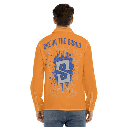 She'va Men's Long Sleeve Stand-Up Guy Shirt  (orange)