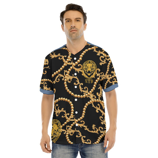 She'va Men's Drop-shoulder T-shirt With Half Sleeve (blk/blu)