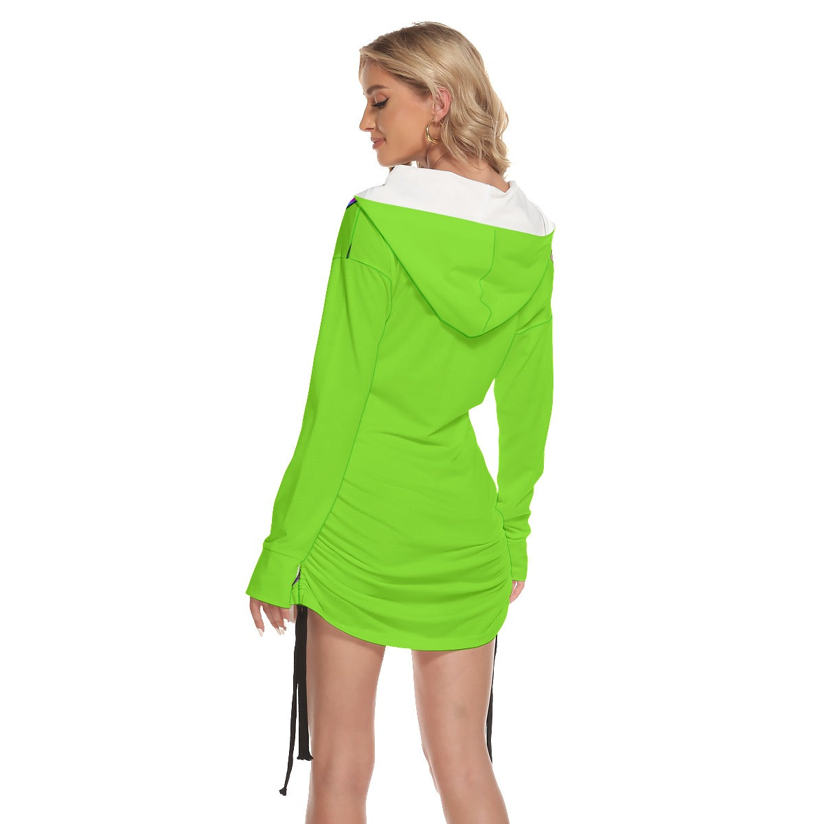 She'va AI Graphic One-shoulder Dress With Waist Shirring (Eva/Green)