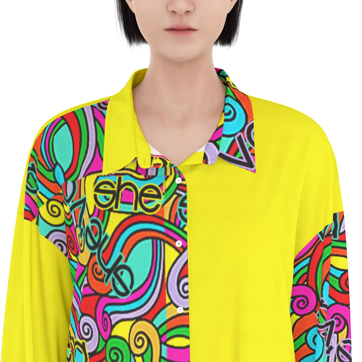 She'va Women's Long Shirt Dress | Rayon (yel)