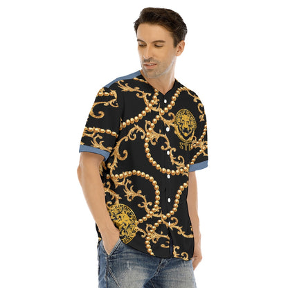 She'va Men's Drop-shoulder T-shirt With Half Sleeve (blk/blu)