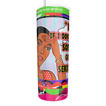 Seriously Glitter Tumbler With Stainless Steel Straw 20oz