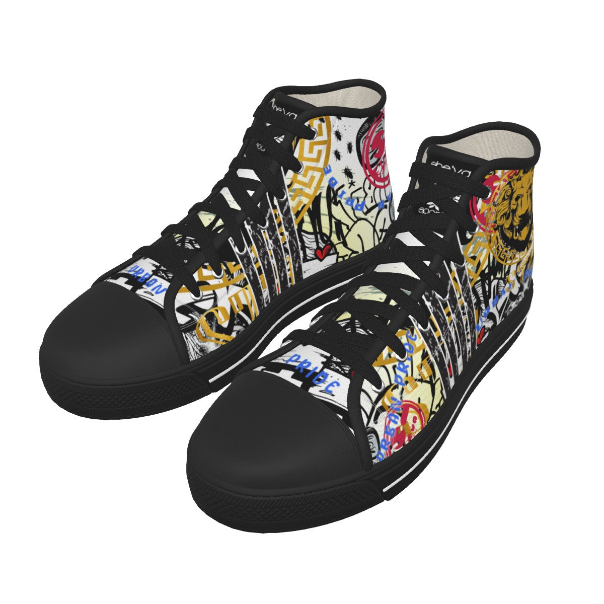 She'va Men's Urban Pride Black Sole Canvas Shoes