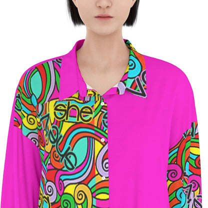 She'va Women's Long Shirt Dress | Rayon (hotp/col)