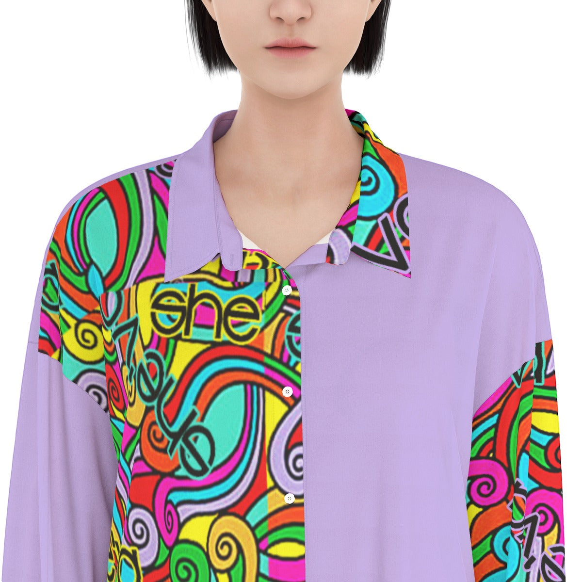 She'va Women's Long Shirt Dress | Rayon (lav)