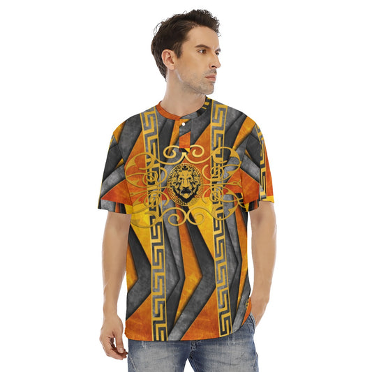 She'va Men's Short Sleeve Jersey With Button Closure Oasis
