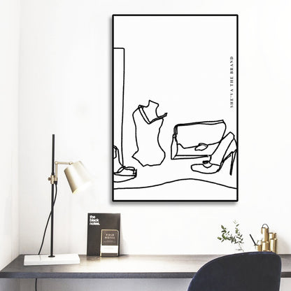 FASHION Collection DOODLES Framed Mural art by c.c. #006