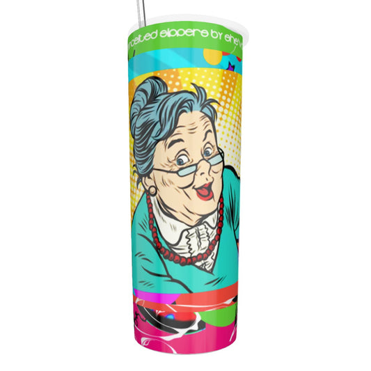 Older LADY Glitter Tumbler With Stainless Steel Straw 20oz
