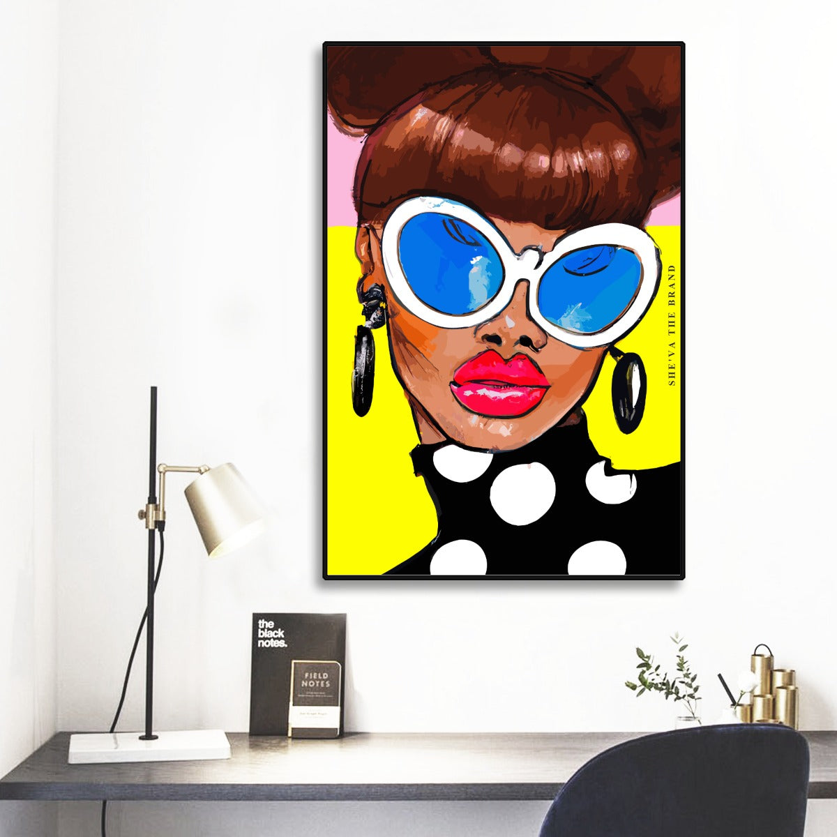 She'va Black Frame Mural Art Glam4