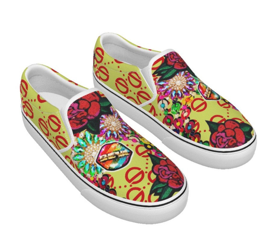 She'va HER Slip On Skateboarder Sneakers (yellow/rose)