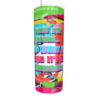 And What? Glitter Tumbler With Stainless Steel Straw 20oz