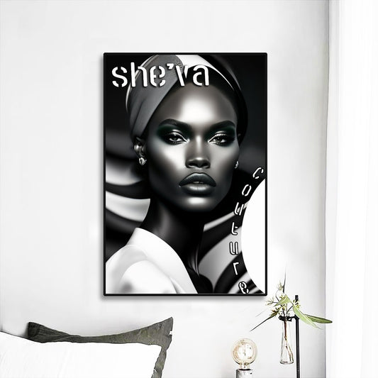 She'va Black Frame Mural Art Fashion3