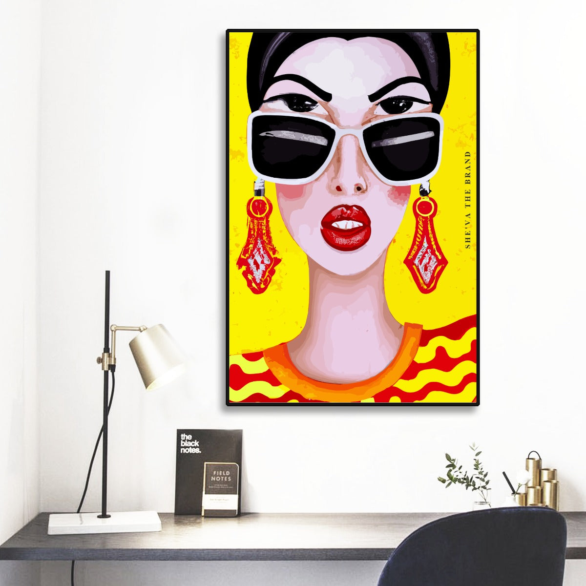 She'va Black Frame Mural Art Glam6