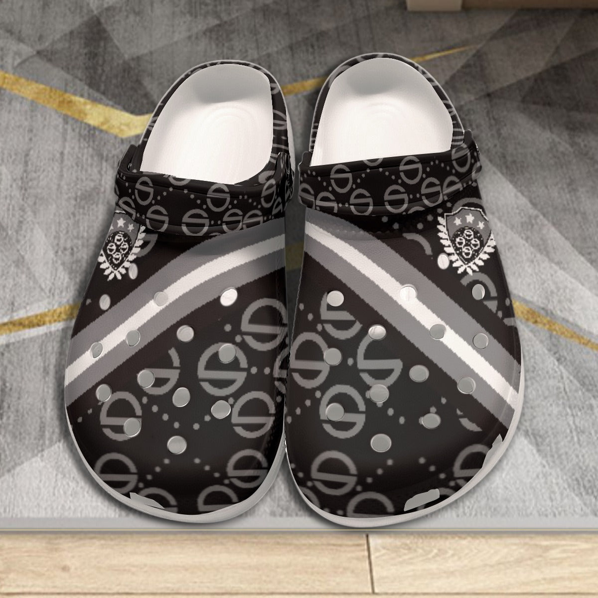 She'va HIS ILIVE Clogs (SIG/black/white)