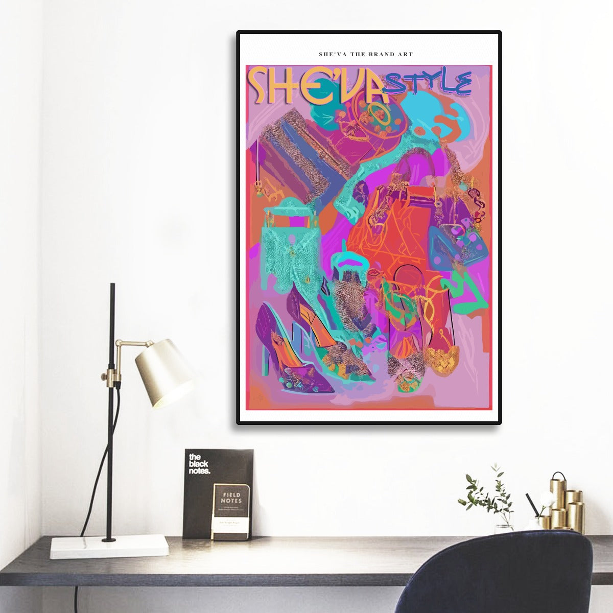 She'va Black Frame Mural Art Style Collage