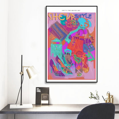 She'va Black Frame Mural Art Style Collage