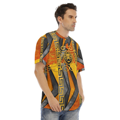 She'va Men's Short Sleeve Jersey With Button Closure Oasis