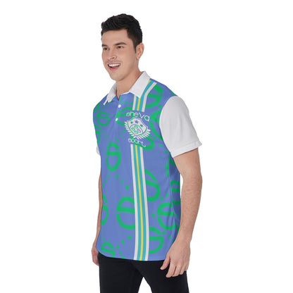 She'va Short Sleeve Men's Polo Shirt (blue/green/white)