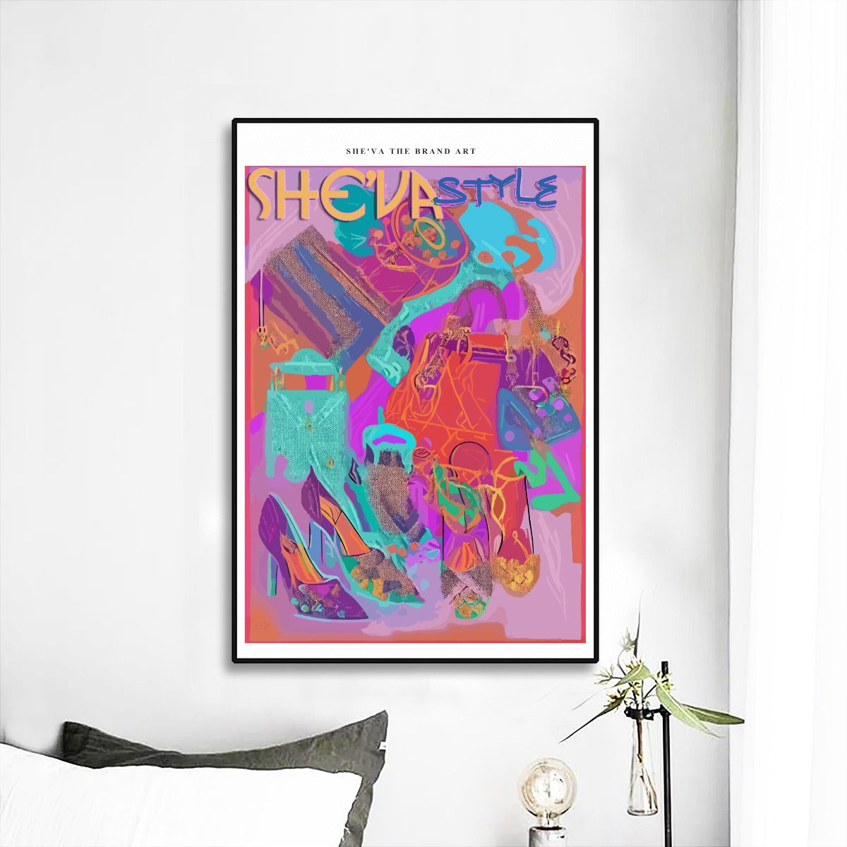 She'va Black Frame Mural Art Style Collage