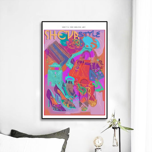 She'va Black Frame Mural Art Style Collage