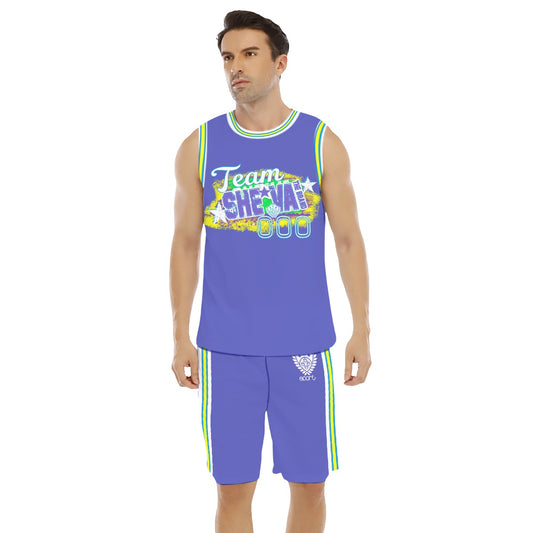 She'va Basketball Jersey and Shorts (blu/gr/yel)