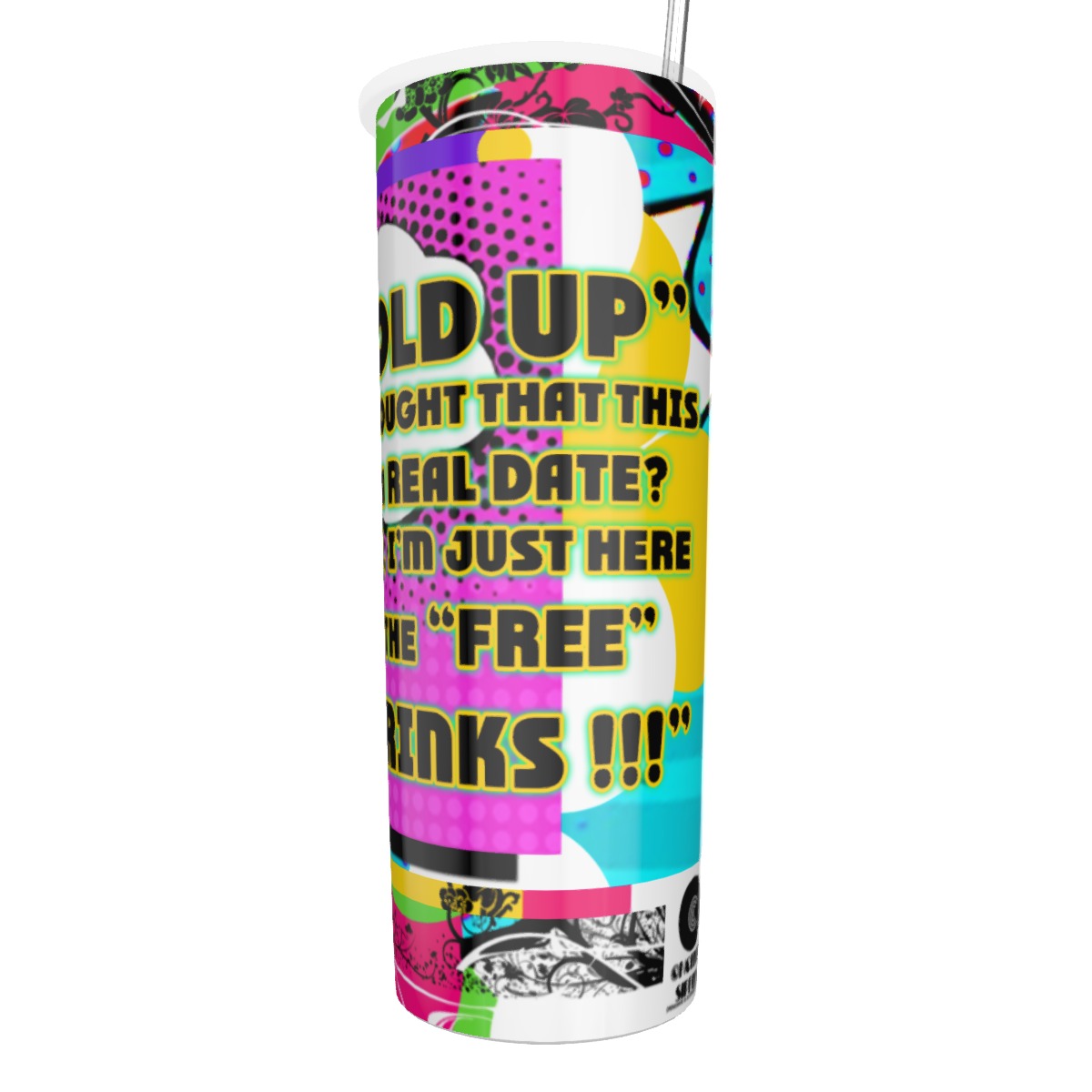 Real Date II Glitter Tumbler With Stainless Steel Straw 20oz