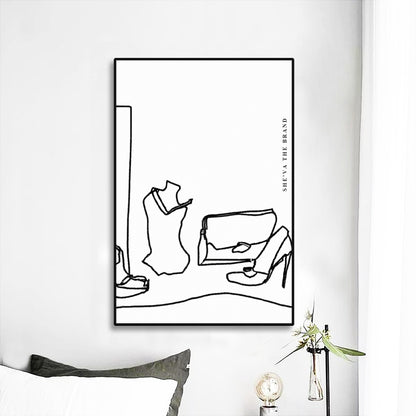 FASHION Collection DOODLES Framed Mural art by c.c. #006