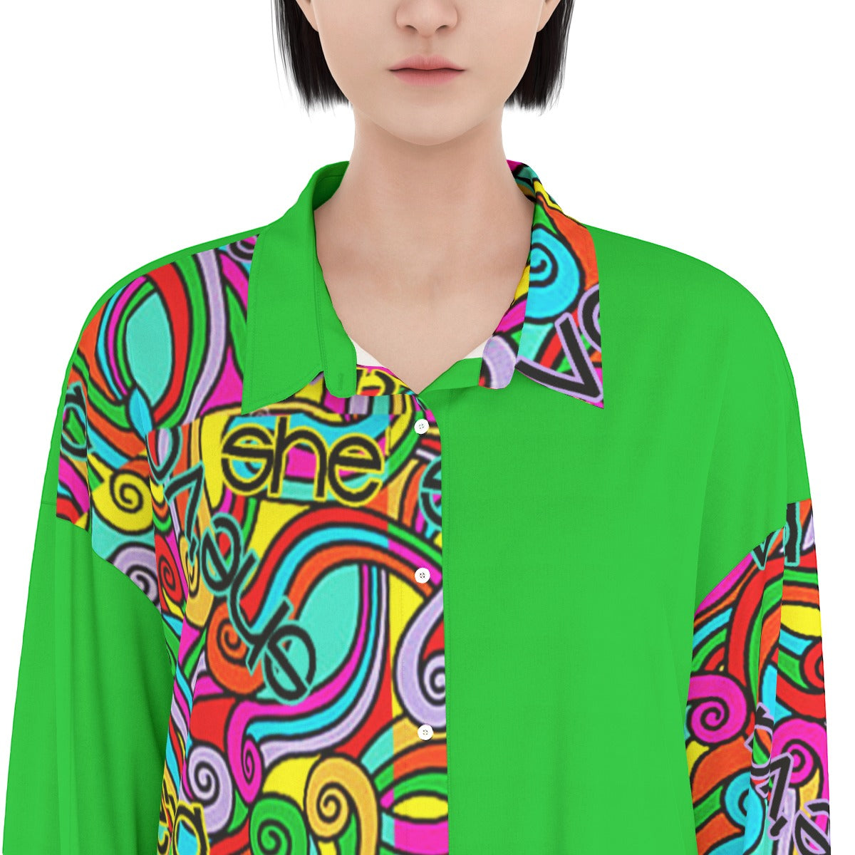 She'va Women's Long Shirt Dress | Rayon (gre)