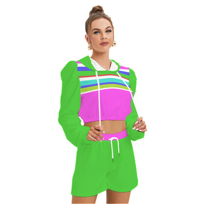 She'va Women's Mirco Fleece Hoodie And Shorts Set Joy