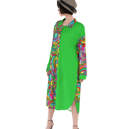 She'va Women's Long Shirt Dress | Rayon (gre)