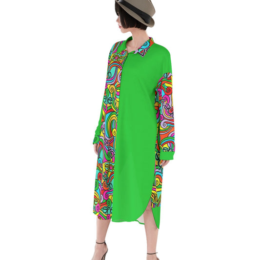 She'va Women's Long Shirt Dress | Rayon (gre)