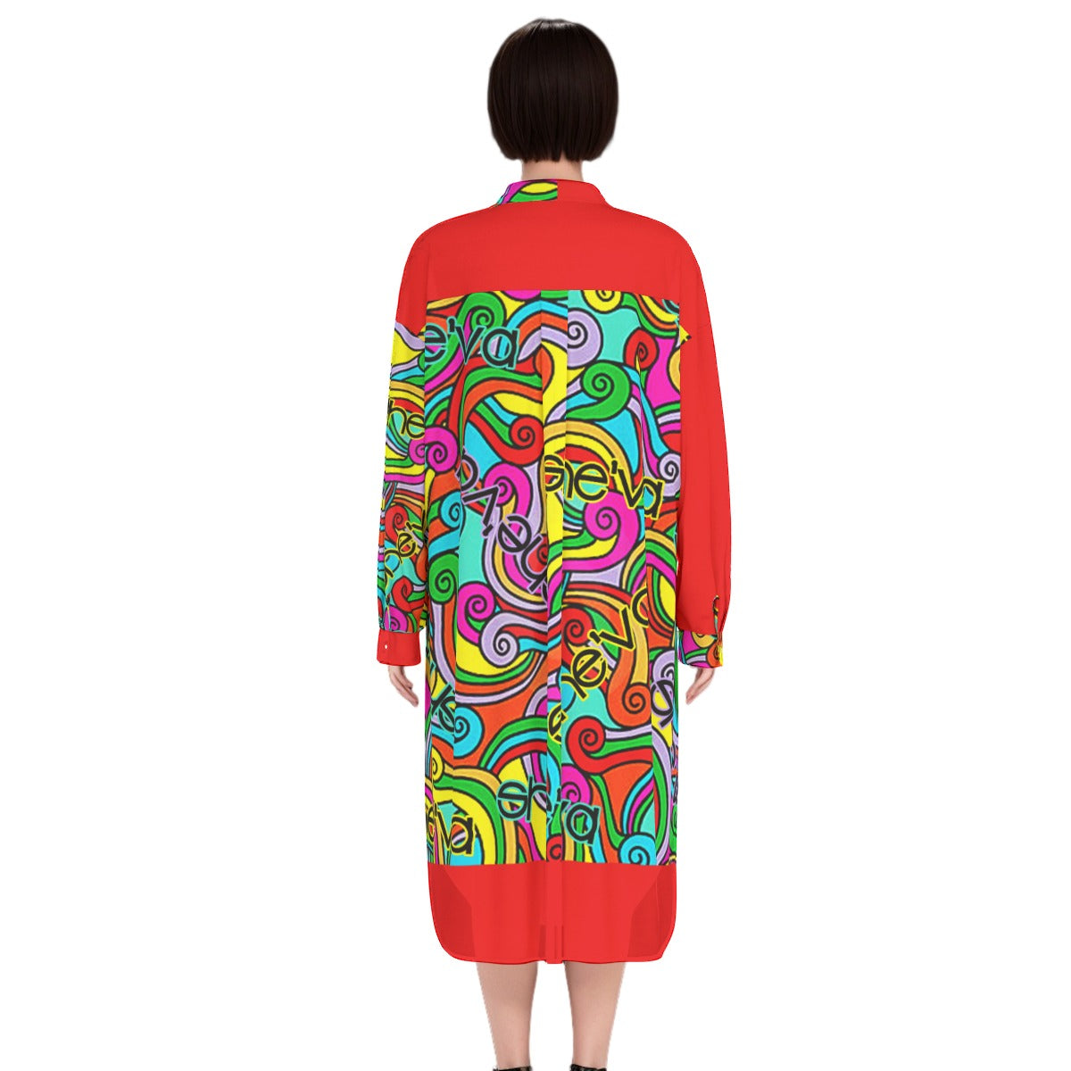 She'va Women's Long Shirt Dress | Rayon (red)