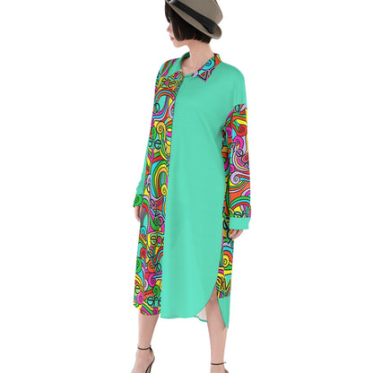 She'va Women's Long Shirt Dress | Rayon (tur)