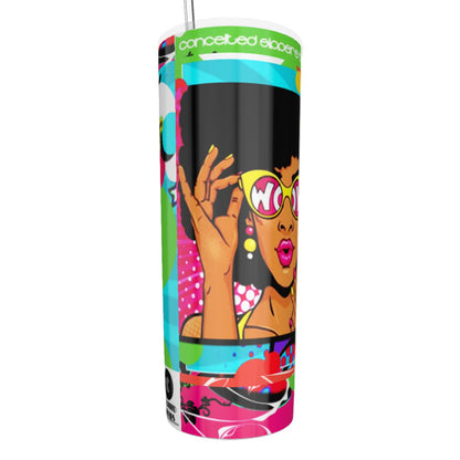 CS Oooop's Glitter Tumbler With Stainless Steel Straw 20oz