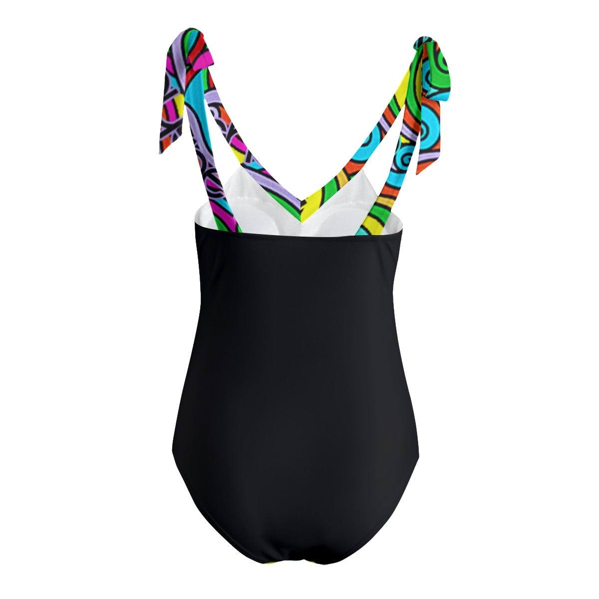 She'va Her Tie Shoulder Onepiece Padded Swimsuit (blk/col2)