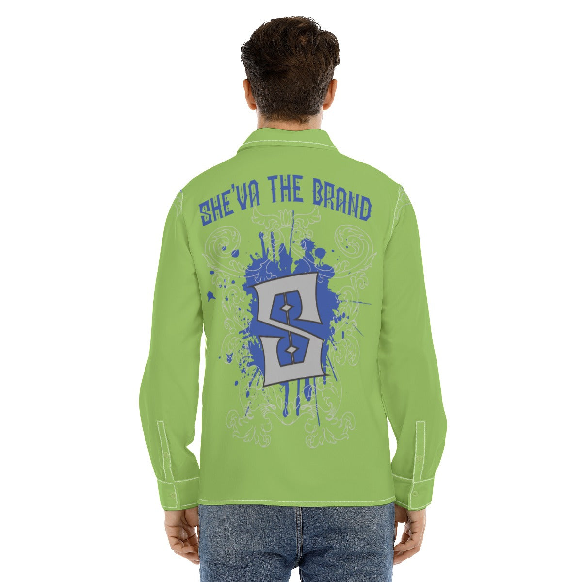 She'va Men's Long Sleeve Stand-Up Guy Shirt (lime)
