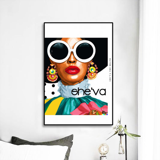 She'va Black Frame Mural Art Glam2